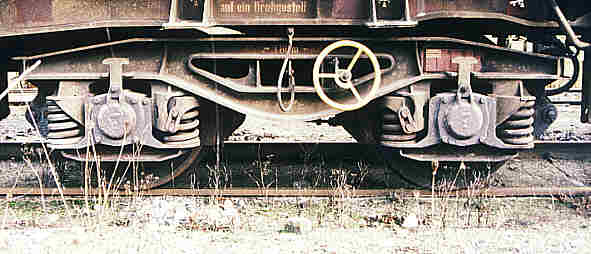 Y 25 Csif, Feststellbremse im Drehgestell (DB Bauart 860); Foto: Hermann Jahn