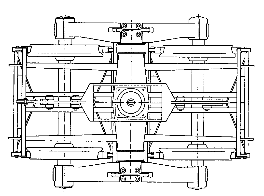 Drehgestell Bauart Alusuisse, Prototyp, Draufsicht